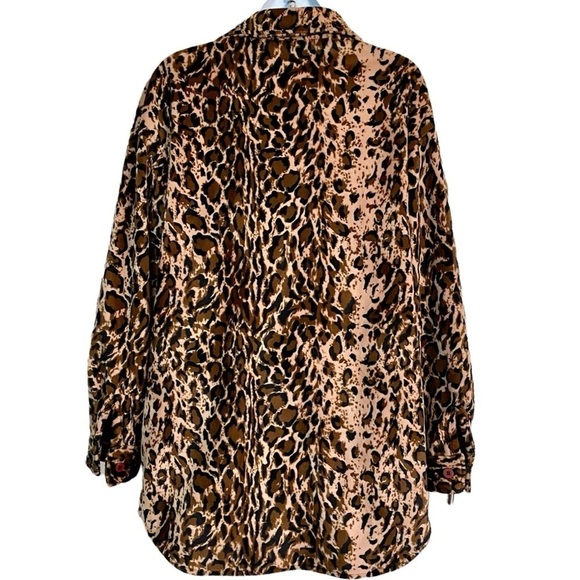 Vintage Dennis Basso Jacket Shacket Top X-Small Oversized Faux Fur Animal Print - Picture 2 of 11